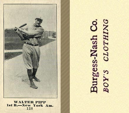 1916 Burgess-Nash Co. Walter Pipp #138 Baseball Card