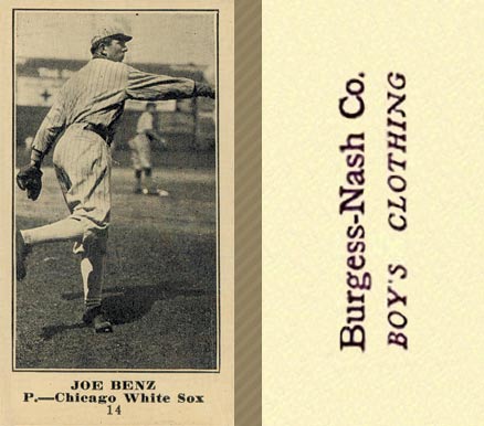1916 Burgess-Nash Co. Joe Benz #14 Baseball Card