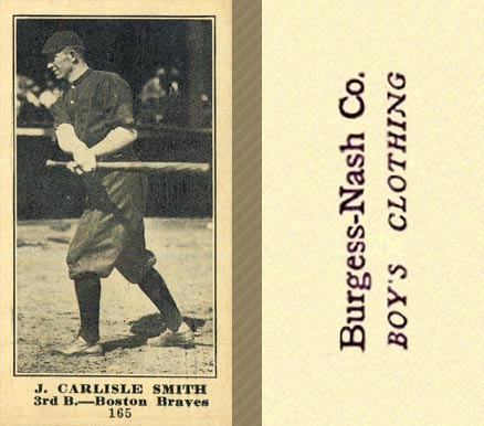 1916 Burgess-Nash Co. J. Carlisle Smith #165 Baseball Card