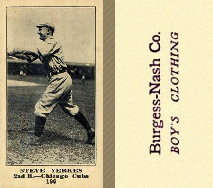 1916 Burgess-Nash Co. Steve Yerkes #196 Baseball Card