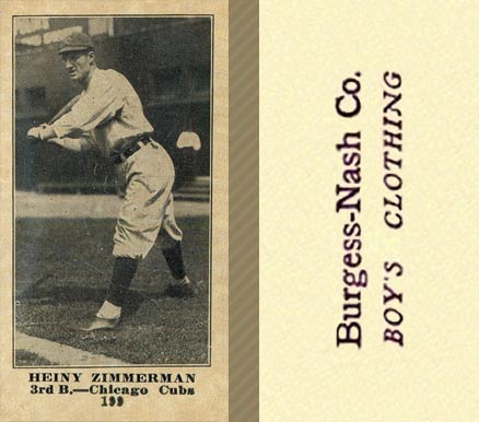 1916 Burgess-Nash Co. Heiny Zimmerman #199 Baseball Card