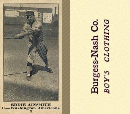 1916 Burgess-Nash Co. Eddie Ainsmith #3 Baseball Card