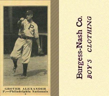 1916 Burgess-Nash Co. Grover Alexander #4 Baseball Card