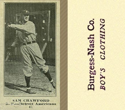 1916 Burgess-Nash Co. Sam Crawford #41 Baseball Card