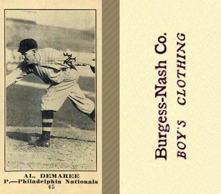 1916 Burgess-Nash Co. Al Demaree #45 Baseball Card