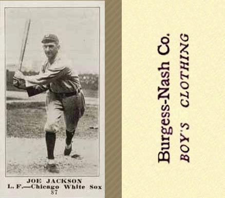 1916 Burgess-Nash Co. Joe Jackson #87 Baseball Card