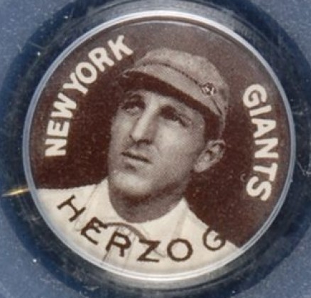 1910 Sweet Caporal Pins Herzog, New York Giants # Baseball Card