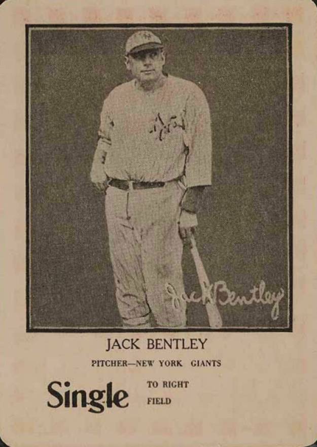 1923 Walter Mails Card Game Jack Bentley # Baseball Card