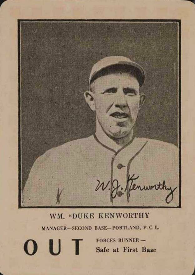 1923 Walter Mails Card Game Duke Kenworthy # Baseball Card