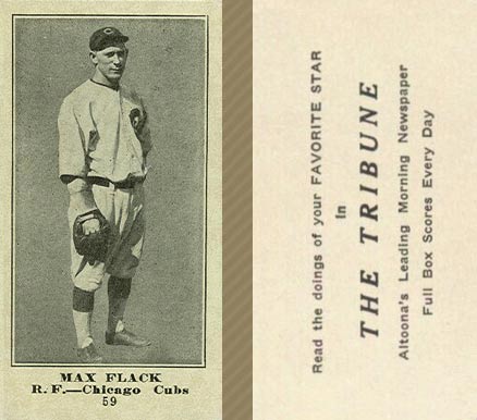 1916 Altoona Tribune Max Flack #59 Baseball Card