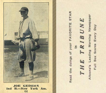 1916 Altoona Tribune Joe Gedeon #66 Baseball Card