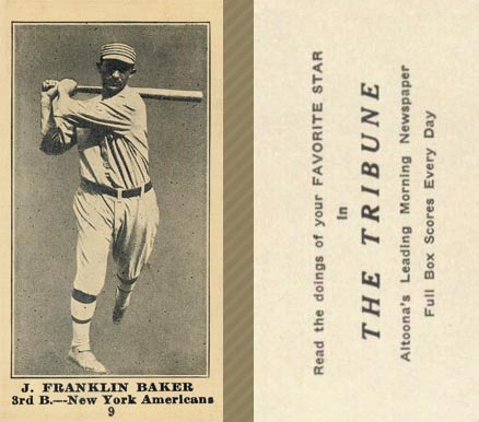 1916 Altoona Tribune J. Franklin Baker #9 Baseball Card