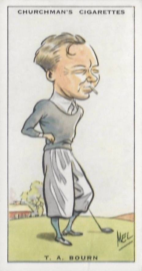 1931 WA & AC Churchman Prominent Golfer-Small T.A. Bourn #4 Golf Card