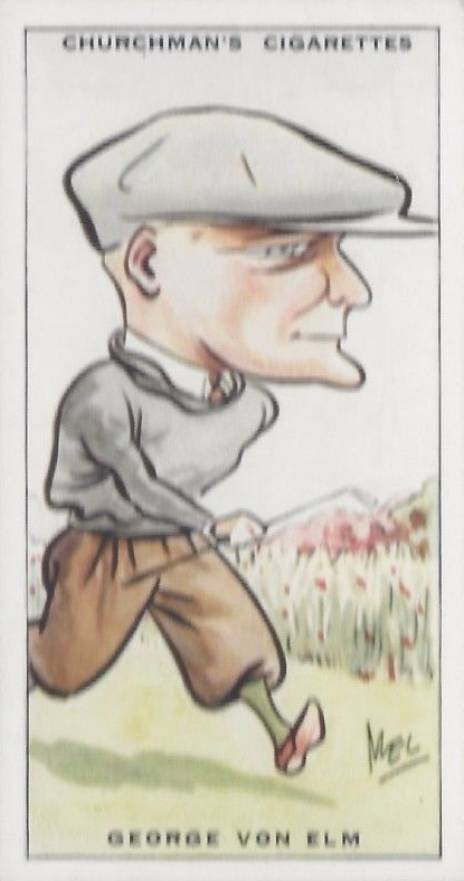 1931 WA & AC Churchman Prominent Golfer-Small George Von Elm #12 Golf Card