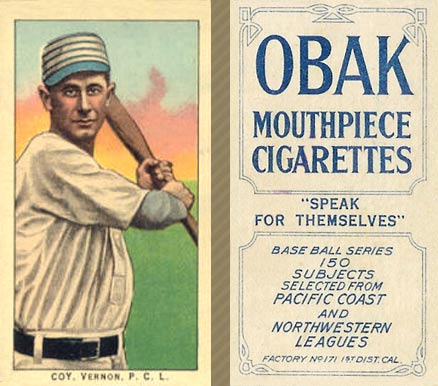 1910 Obak Coy. Vernon. P.C.L. # Baseball Card