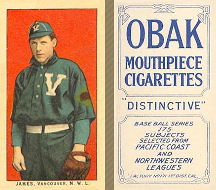 1910 Obak James, Vancouver N.W.L. # Baseball Card