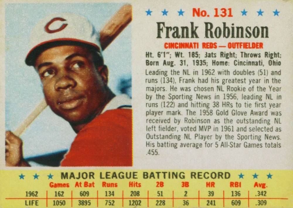 1963 Post Cereal Frank Robinson #131a Baseball Card