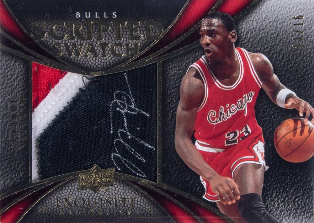 2008 Upper Deck Exquisite Collection Scripted Swatches Michael Jordan #MJ Basketball Card