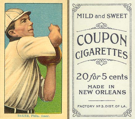 1914 Coupon Cigarettes (Type 2) Baker, Phila. Amer #3 Baseball Card
