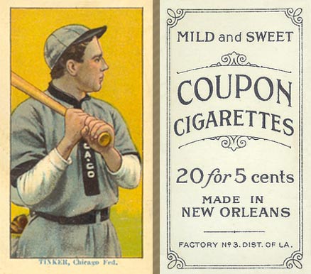 1914 Coupon Cigarettes (Type 2) Joe Tinker #169 Baseball Card