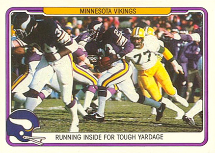 1982 Fleer Team Action Vikings-Running inside #29 Football Card