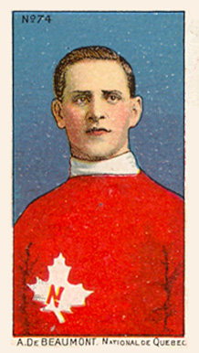 1910 Imperial Tobacco A. DeBeaumont National De Quebec #74 Hockey Card