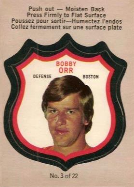 1972 O-Pee-Chee Players Crests Bobby Orr #3 Hockey Card