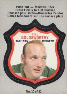 1972 O-Pee-Chee Players Crests Bill Goldsworthy #10 Hockey Card