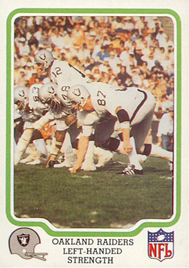 1979 Fleer Team Action Raiders-Left-handed strength #39 Football Card