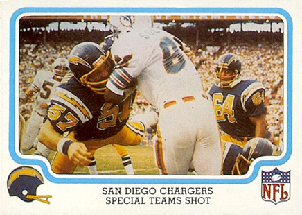 1979 Fleer Team Action Chargers-Special teams shot #48 Football Card
