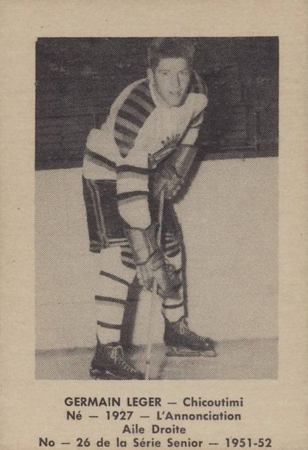 1951 Laval Dairy QSHL Germain Leger #26 Hockey Card