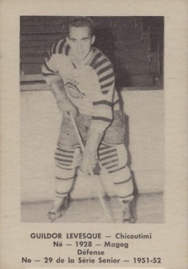 1951 Laval Dairy QSHL Guildor Levesque #29 Hockey Card