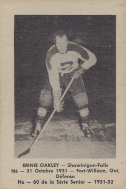 1951 Laval Dairy QSHL Ernie Oakley #60 Hockey Card
