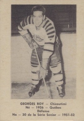 1951 Laval Dairy QSHL Georges Roy #30 Hockey Card
