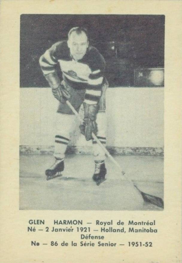 1951 Laval Dairy QSHL Glen Harmon #86 Hockey Card
