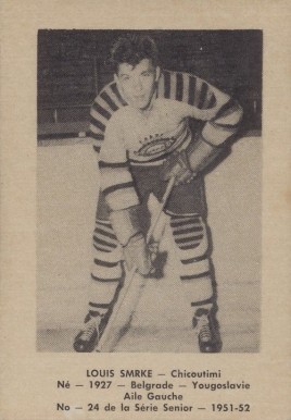 1951 Laval Dairy QSHL Louis Smrke #24 Hockey Card