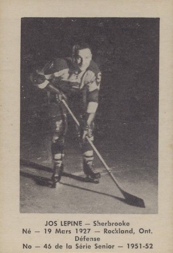 1951 Laval Dairy QSHL Jos Lepine #46 Hockey Card