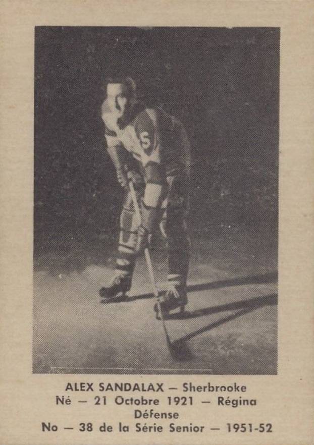 1951 Laval Dairy QSHL Alex Sandalax #38 Hockey Card