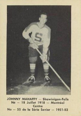 1951 Laval Dairy QSHL Johnny Mahaffy #55 Hockey Card