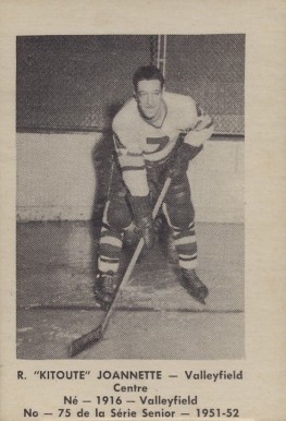 1951 Laval Dairy QSHL Kitoute Joannette #75 Hockey Card