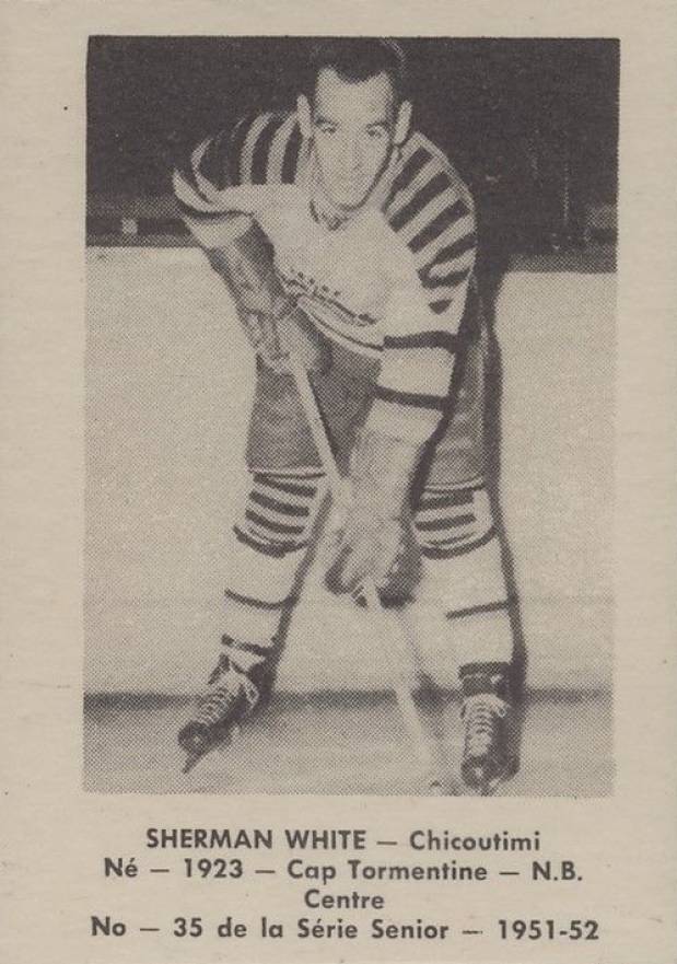 1951 Laval Dairy QSHL Sherman White #35 Hockey Card