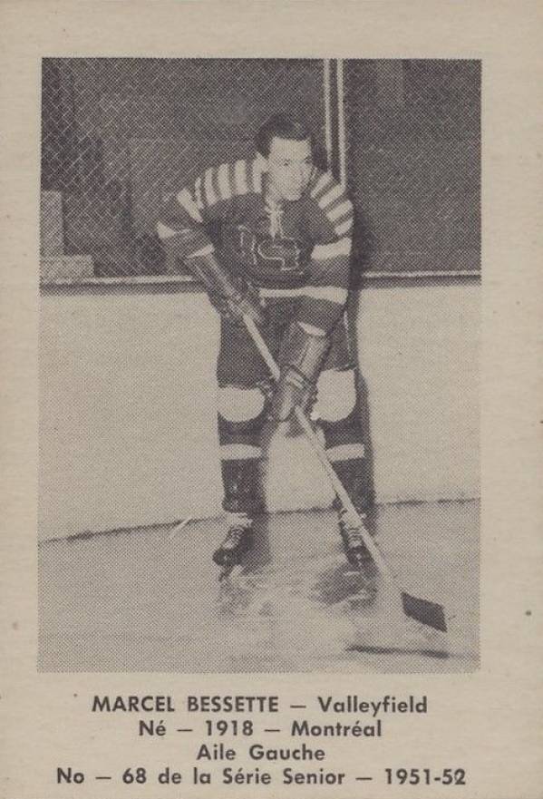 1951 Laval Dairy QSHL Marcel Bessette #68 Hockey Card