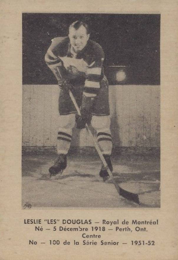 1951 Laval Dairy QSHL Les Douglas #100 Hockey Card
