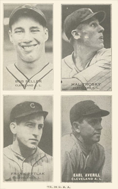 1937 Four-on-one Exhibits B.Feller/H.Trosky/F.Pytlak/E.Averill #1 Baseball Card