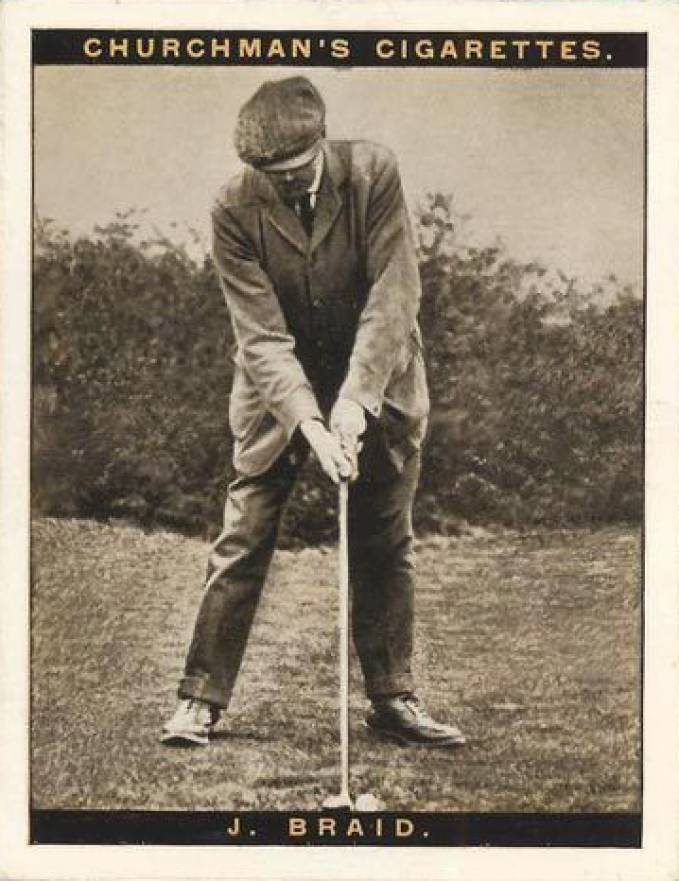 1927 W.A. & A.C. Churchman Famous Golfers Ser.of 12 J. Braid #2 Golf Card