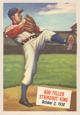 1954 Topps Scoop Bob Feller Strikeout King #27 Baseball Card