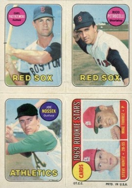 1969 Topps 4 in 1's Yastrzemski/Nossek/Petrocelli/Cards Rookies # Baseball Card