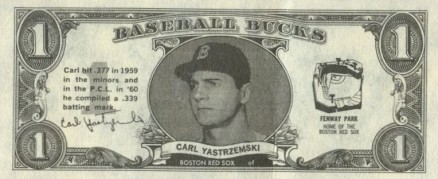 1962 Topps Bucks Carl Yastrzemski # Baseball Card