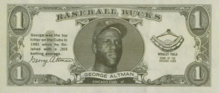 1962 Topps Bucks George Altman # Baseball Card