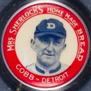 1924 Mrs. Sherlock Bread Pins Ty Cobb # Baseball Card